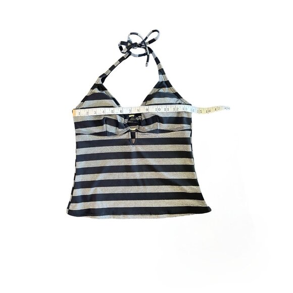 VTG Ocean Dream Metallic Striped Tankini Top - Picture 2 of 7